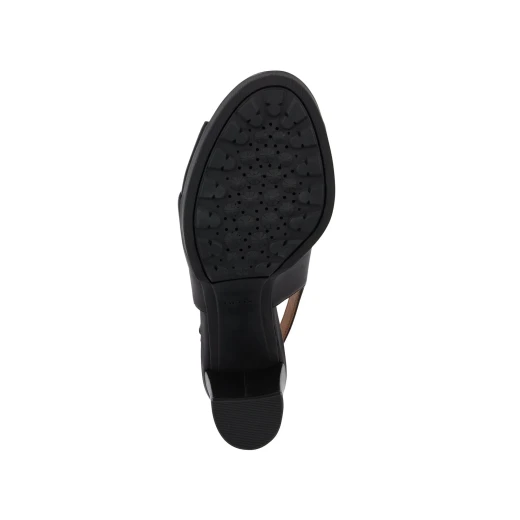 Walk Pleasure 85S Women's High Heel Sandal Black Leather Size 40 Lightweight Breathable Day to Night Fashionable Footwear Evening Casual Wear Comfortable Design - Geox - Image 5
