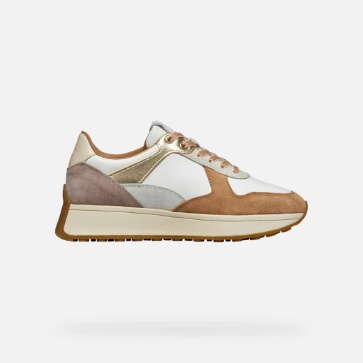 Amabel Woman Sneakers Off White 41 Retro Running Style Suede Nappa Breathable Comfortable Everyday Casual Shoes For Women D45MDA.02285.C1375 - Geox - Image 11