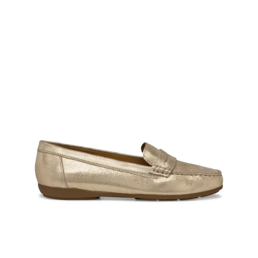 Annytah Moc Women's Loafers in Light Gold Shiny Suede with a Timeless Aesthetic, Breathable Design, and Size 37 for Warm Weather. D46BMA.000MA.C2012 - Image 2