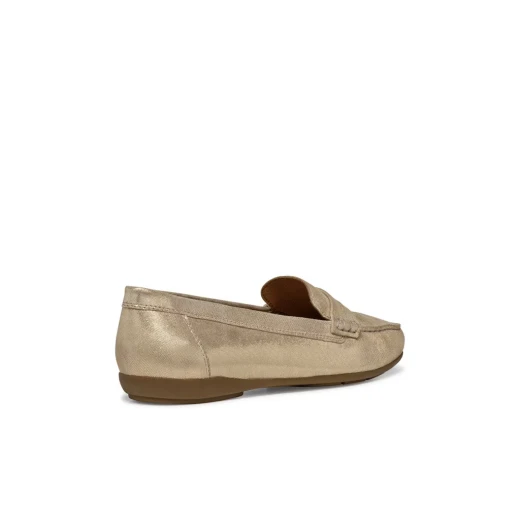 Annytah Moc Women's Loafers in Light Gold Shiny Suede with a Timeless Aesthetic, Breathable Design, and Size 37 for Warm Weather. D46BMA.000MA.C2012 - Image 3