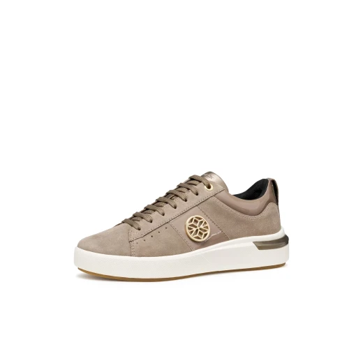 Geox Dalyla Woman Taupe Suede Sneakers Breathable Patent Detail Everyday Style Size 37 Comfortable City Shoes D55QFA.022HH.C6029 - Geox - Image 4