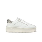 Geox Spherica ECUB-2 Woman Slip On Sneakers White 39 Featuring Leather Effect Upper with Python Print Detailing Cushioned Lightweight Design Superior Comfort Slip On Style - Geox