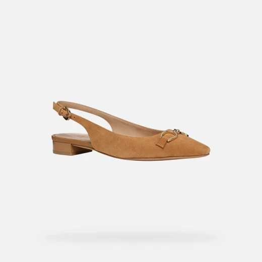 Geox Giselda 15 Women's Slingback Ballet Flats in Cognac Color, Featuring a Polished Suede Upper, Adjustable Strap, and Metal Embellishment, Available in Size 36 - Geox - Image 6