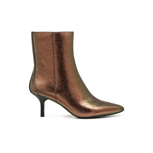 Kleopy Woman Ankle Boots Dark Brown Metallic Leather Size 39 Contemporary Urban Style Women's Footwear Perfect For City Days - Geox - Image 2