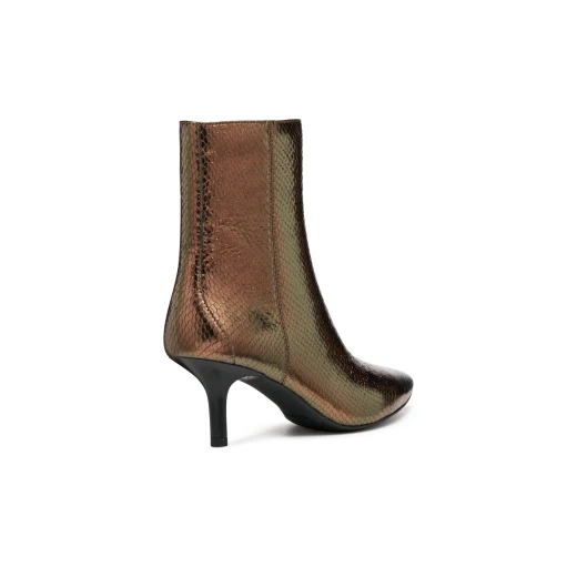 Kleopy Woman Ankle Boots in Dark Brown Metallic Leather. Stylish Women's Boot with a Contemporary Feel and Urban Vibe. Crafted for Everyday Wear, Size 37, D56YBB.000KY.C6006 - Geox - Image 4