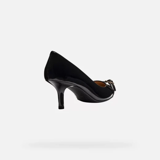 KLEOPY Woman's Black Patent Leather Dress Shoes, Size 41, Featuring Sleek Design, Urban Elegance, Polished Finesse, Perfect for Midseason and Party Outfits - Geox - Image 4