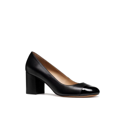 Geox Virnilisa 65 Women's Court Shoes in Black Nappa Leather with Patent Detailing Size 36 - Perfect for Office and Off Duty Occasions - Geox - Image 3