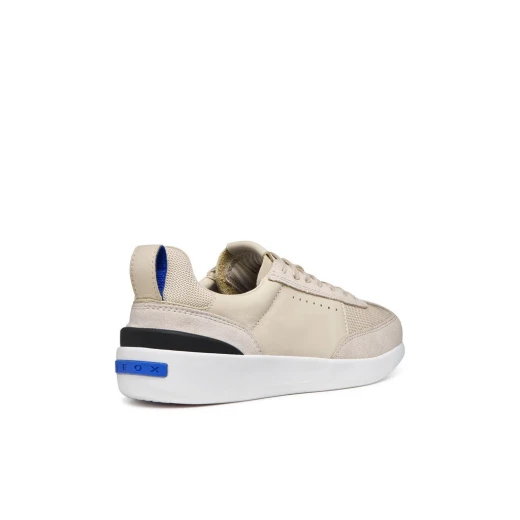 GXRN-02 Woman's Papyrus Low Top Running Sneakers 38 Nappa Leather Fabric Comfortable Breathable Retro 1970s Inspired Contemporary Design D659JA.0857T.C1122 - Geox - Image 4