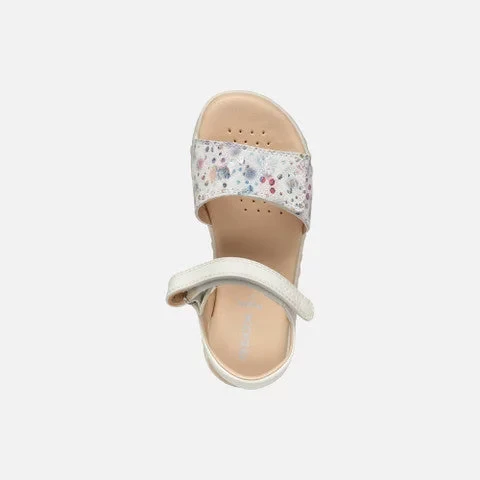 Geox Haiti Girl's Sandals Off White 28, Breathable Suede and Leatherette - Geox - Image 11