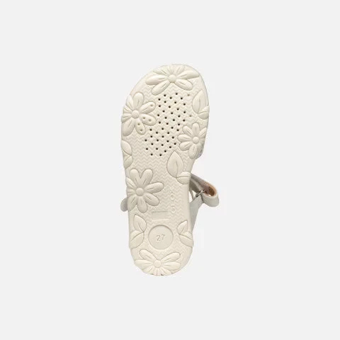 Geox Haiti Girl's Sandals Off White 28, Breathable Suede and Leatherette - Geox - Image 3