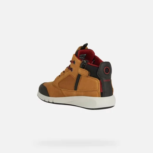Geox Aeranter Boy's Ankle Boots Brown Waxed Leather Waterproof 35 - Geox - Image 5