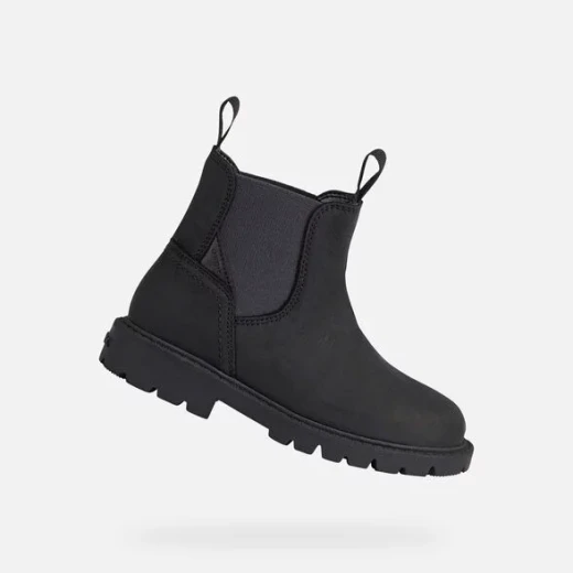 Geox Shaylax Boy's Ankle Boots in Black Leather Size 35: Breathable, Stylish, and Versatile Chelsea Boot Design for Everyday Wear with Classic Charm - Geox - Image 2