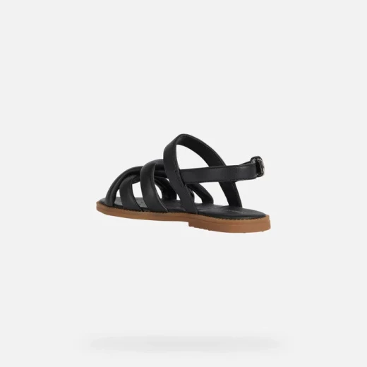 Geox Karly Girl's Flat Sandals Black Size 35 Comfortable Crossover Straps Breathable Lightweight Everyday Wear Classic Design Fashionable Glamorous J3535C - Geox - Image 4