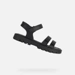 Geox Starblush Girl Open Toe Sandals All Black Design Lightweight Cushioned with Adjustable Straps Perfect for Summer 30 Size Girl's Casual Chic Footwear - Geox