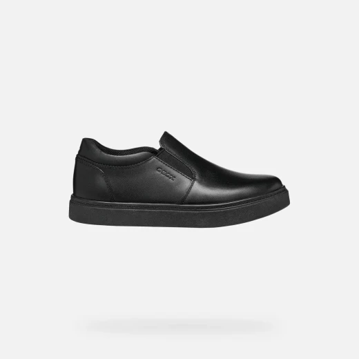 Nashik Boy Black Espadrilles 31, Slip On School Shoes for Boys, Crafted from Soft Nappa Leather, Contemporary Minimalist Design, Ideal for Uniforms, Essential Casual Footwear - Geox - Image 2