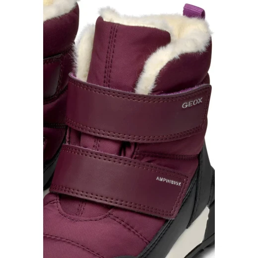 Geox Trekkyup ABX Girl's Hiking Ankle Boots Burgundy 37 Waterproof Outdoor Footwear Durable Nylon Leather Effect Fastening Flexible Sole Gripping 1 Pair - Geox - Image 4