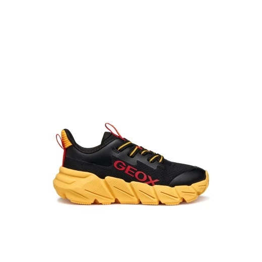 Geox Flexyper Fast Boy Sneakers Black 33 Breathable Lightweight Mesh TPU Construction Cushioned Soles Ideal for Active Kids Durable and Stylish Design - Geox - Image 2