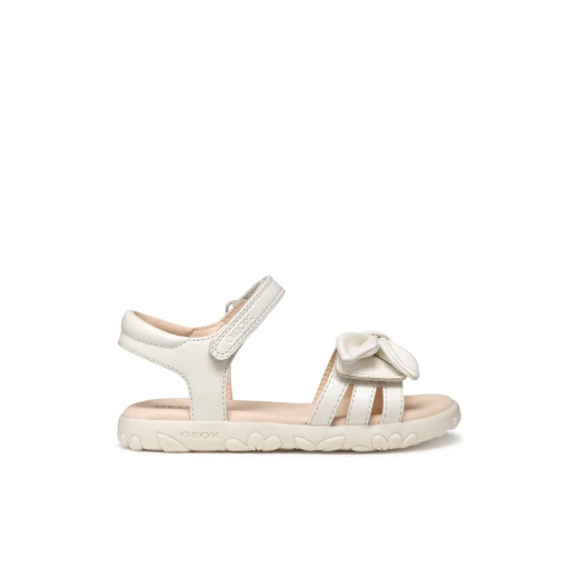 Geox Haiti Girl Sandals White Size 35 Pearlescent Leather Effect Design with Bow Embellishment Comfortable Lightweight Sandals Perfect for Girls for Everyday Wear and Holiday Fun - Image 12