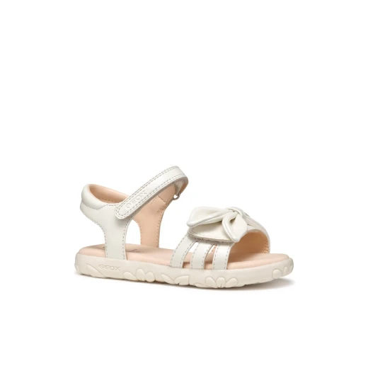 Geox Haiti Girl Sandals White Size 35 Pearlescent Leather Effect Design with Bow Embellishment Comfortable Lightweight Sandals Perfect for Girls for Everyday Wear and Holiday Fun - Image 13