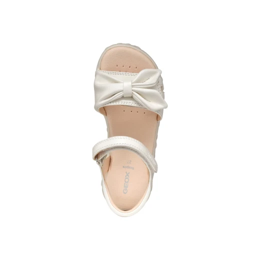 Geox Haiti Girl Sandals White Size 35 Pearlescent Leather Effect Design with Bow Embellishment Comfortable Lightweight Sandals Perfect for Girls for Everyday Wear and Holiday Fun - Image 20