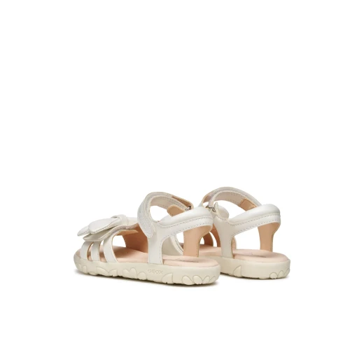 Geox Haiti Girl Sandals White Size 35 Pearlescent Leather Effect Design with Bow Embellishment Comfortable Lightweight Sandals Perfect for Girls for Everyday Wear and Holiday Fun - Image 26