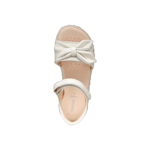 Geox Haiti Girl Sandals White Size 35 Pearlescent Leather Effect Design with Bow Embellishment Comfortable Lightweight Sandals Perfect for Girls for Everyday Wear and Holiday Fun - Image 27