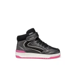 Geox Washiba Girl Sneakers Dark Grey J56HXA.000NF.C9325 for Girls Casual Sporty Stylish Pearlescent Leather Effect School Leisure Everyday 28 Size