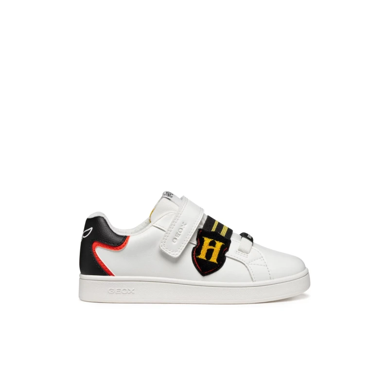 Geox Eclyper Boy Sneakers White Sporty Design Inspired by Harry Potter for Boys Size 31 Leather Effect Comfortable for Everyday Wear Item Code J56LSB.000BC.C0404