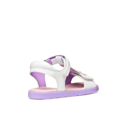 JOYFOOT Girl's Sandals White Patent Leather Stitched Detail, Comfortable Footwear for Everyday Wear, Available in Size 32, Ideal for Girls, ITEMCODE: J65P1C.000HH.C0761 - Geox - Image 4