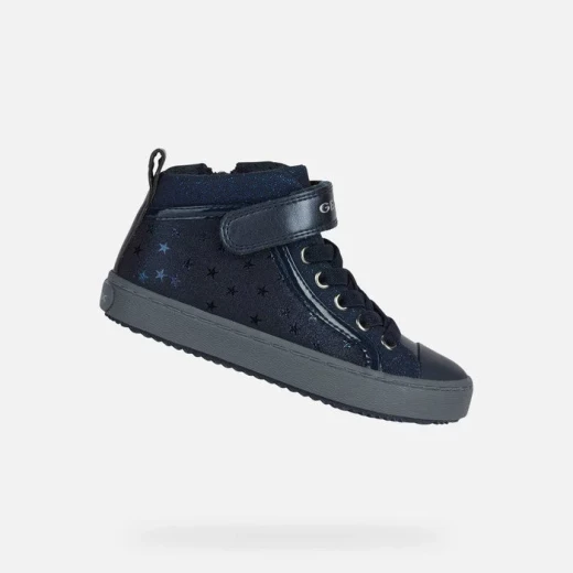 Geox Kalispera Girl Sneakers Navy Blue Suede-Like Material 34 - Geox - Image 2