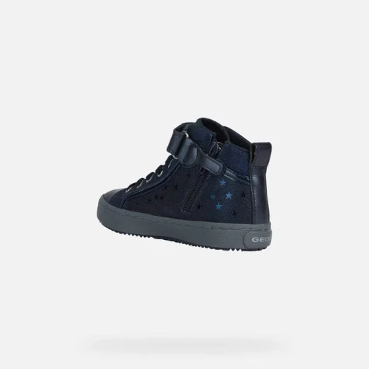 Geox Kalispera Girl Sneakers Navy Blue Suede-Like Material 34 - Geox - Image 4
