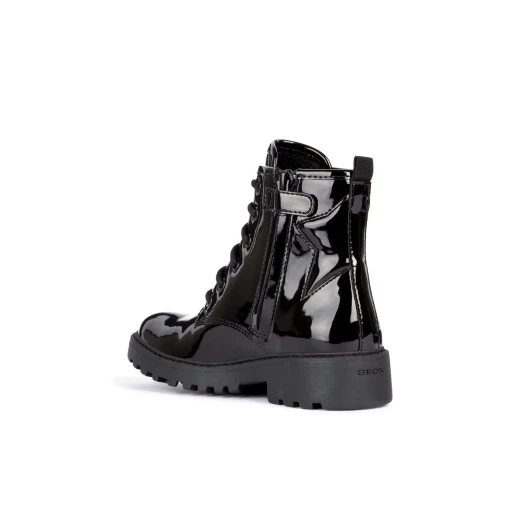 Casey Girl Ankle Boots Black Patent 28 Combat Style Girls' Footwear - Image 5