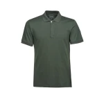Geox Spherica Men's Polo Shirt in Green, Breathable Stretch Pique Cotton, XXL Size, Featuring a Classic Design and Perfect for Casual Outfits - Geox