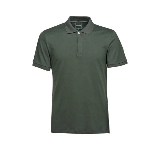Geox Spherica Polo Shirt for Men Green M Breathable Stretch Pique Cotton Casual Wear with Personalized Logo Detail Ideal for Off Duty Outfits SKU M5510W.T3236.F3273 - Image 6