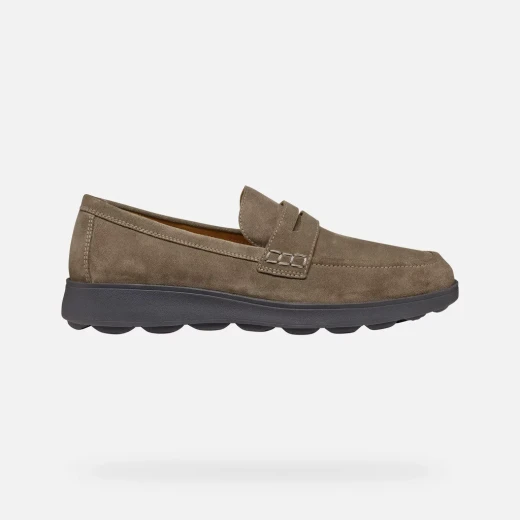 Geox Spherica EC10 Men's Loafer Dove Grey Suede Upper Breathable Cushioned Footwear Size 43 Ideal for Office Wear and Everyday Comfort