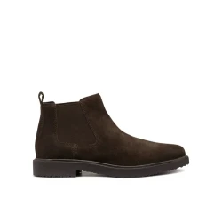 Geox Massimiano Men's Ankle Boots in Brown Suede, Size 45. Comfortable and Breathable Chelsea Boot Design. Elevate Your Urban Look.