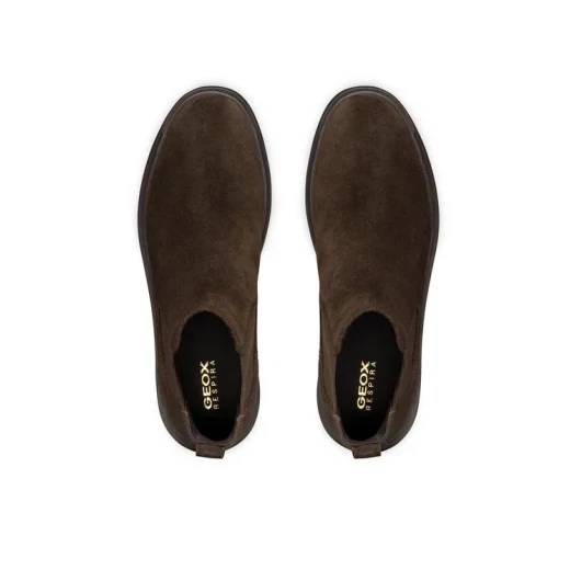 Geox Massimiano Men's Ankle Boots in Brown Suede, Size 45. Comfortable and Breathable Chelsea Boot Design. Elevate Your Urban Look. - Geox - Image 4