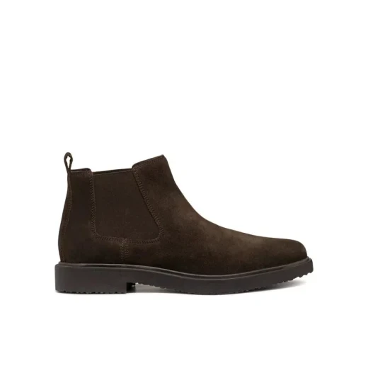 Geox Massimiano Men's Ankle Boots in Brown Suede, Size 45. Comfortable and Breathable Chelsea Boot Design. Elevate Your Urban Look. - Geox - Image 5