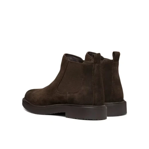 Geox Massimiano Men's Ankle Boots in Brown Suede, Size 45. Comfortable and Breathable Chelsea Boot Design. Elevate Your Urban Look. - Geox - Image 6