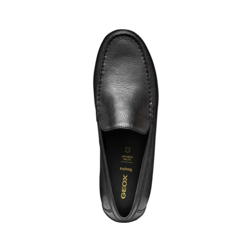 Geox Spherica EC16 Loafer for Men in Black, Crafted from Tumbled Leather, Featuring Exceptional Cushioning and Comfort for Day to Day Wear. Size 40 - Image 9