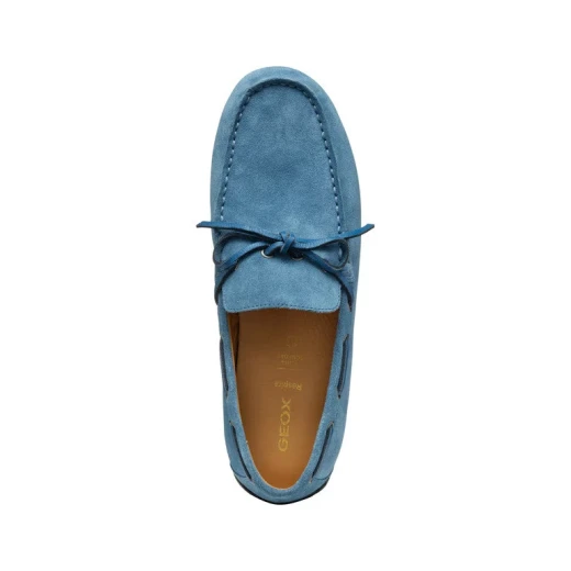 Geox Spherica EC16 Loafer for Men in Avio Blue Suede, Featuring Enhanced Breathability, Ultra Cushioning, and a Streamlined Design for City Outfits - Size 44 - Image 4
