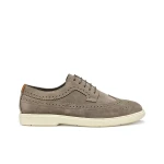 Geox Spherica EC17 Men's Lace Up Shoe Dove Grey Suede Upper Comfortable Cushioned Casual Sneaker Size 41 City Dressing Style For Men