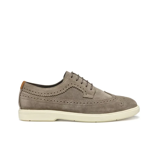 Geox Spherica EC17 Men's Lace Up Shoe Dove Grey Suede Upper Comfortable Cushioned Casual Sneaker Size 41 City Dressing Style For Men - Image 2