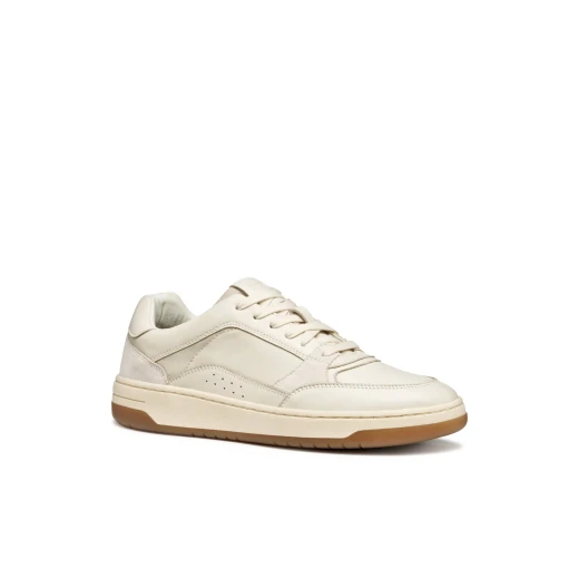 Geox Sedral Court Men's Sneakers Papyrus Color Crafted from Nappa Leather with Suede Inserts, Size 44, Comfortable and Stylish Everyday Footwear U56M5A.08522.C1056 - Geox - Image 6