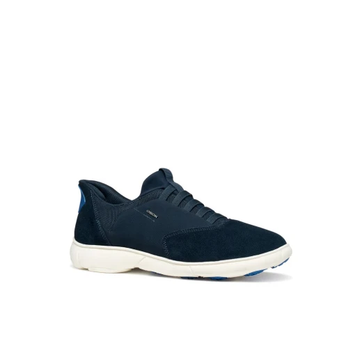 Geox Nebula 2.0 Plus Men's Sneaker Navy 44, Hands Free Fit, Lightweight Suede and Fabric Upper, Super Breathable Design, Ideal for Travel and City Wear, U56MXA.02211.C4264 - Geox - Image 3