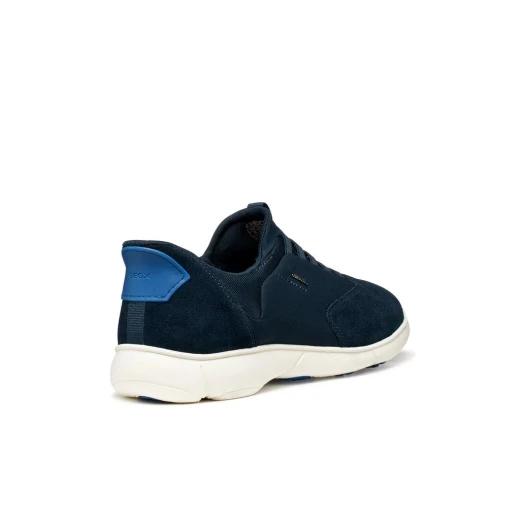 Geox Nebula 2.0 Plus Men's Sneaker Navy 44, Hands Free Fit, Lightweight Suede and Fabric Upper, Super Breathable Design, Ideal for Travel and City Wear, U56MXA.02211.C4264 - Geox - Image 4