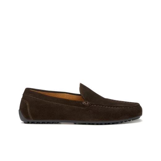 Istria Man Dark Brown Suede Loafer Slip On Shoes 45 Men's Metropolitan Style Comfortable and Breathable Design Flexible Suede Construction Stylish Footwear U653KC.00022.C6006 - Geox - Image 2