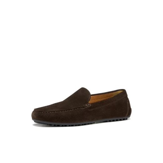 Istria Man Dark Brown Suede Loafer Slip On Shoes 45 Men's Metropolitan Style Comfortable and Breathable Design Flexible Suede Construction Stylish Footwear U653KC.00022.C6006 - Geox - Image 4