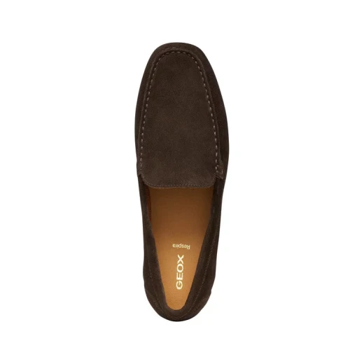Istria Man Dark Brown Suede Loafer Slip On Shoes 45 Men's Metropolitan Style Comfortable and Breathable Design Flexible Suede Construction Stylish Footwear U653KC.00022.C6006 - Geox - Image 9
