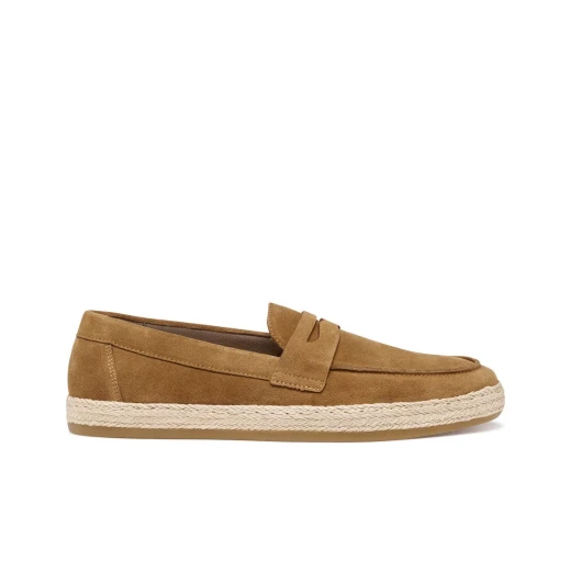 Pantelleria Men's Toffee Suede Moccasins with Espadrille Sole Size 40. Comfortable and Relaxed Design for Casual Wear. Italian Craftsmanship. - Image 3